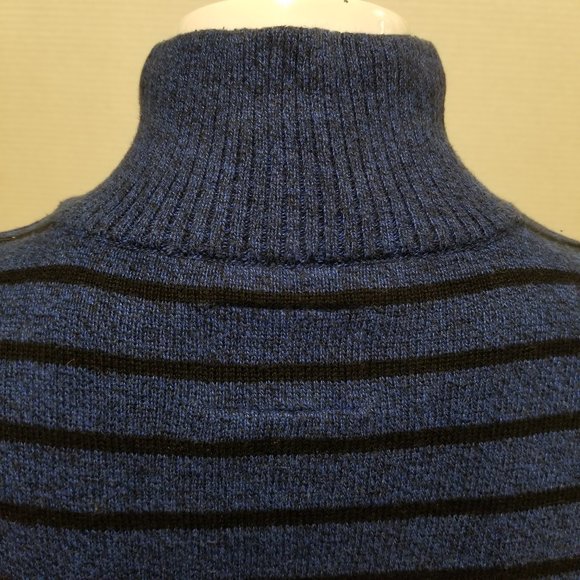 American Eagle sweater Medium Classic Fit striped mock neck henley pullover - Picture 8 of 10